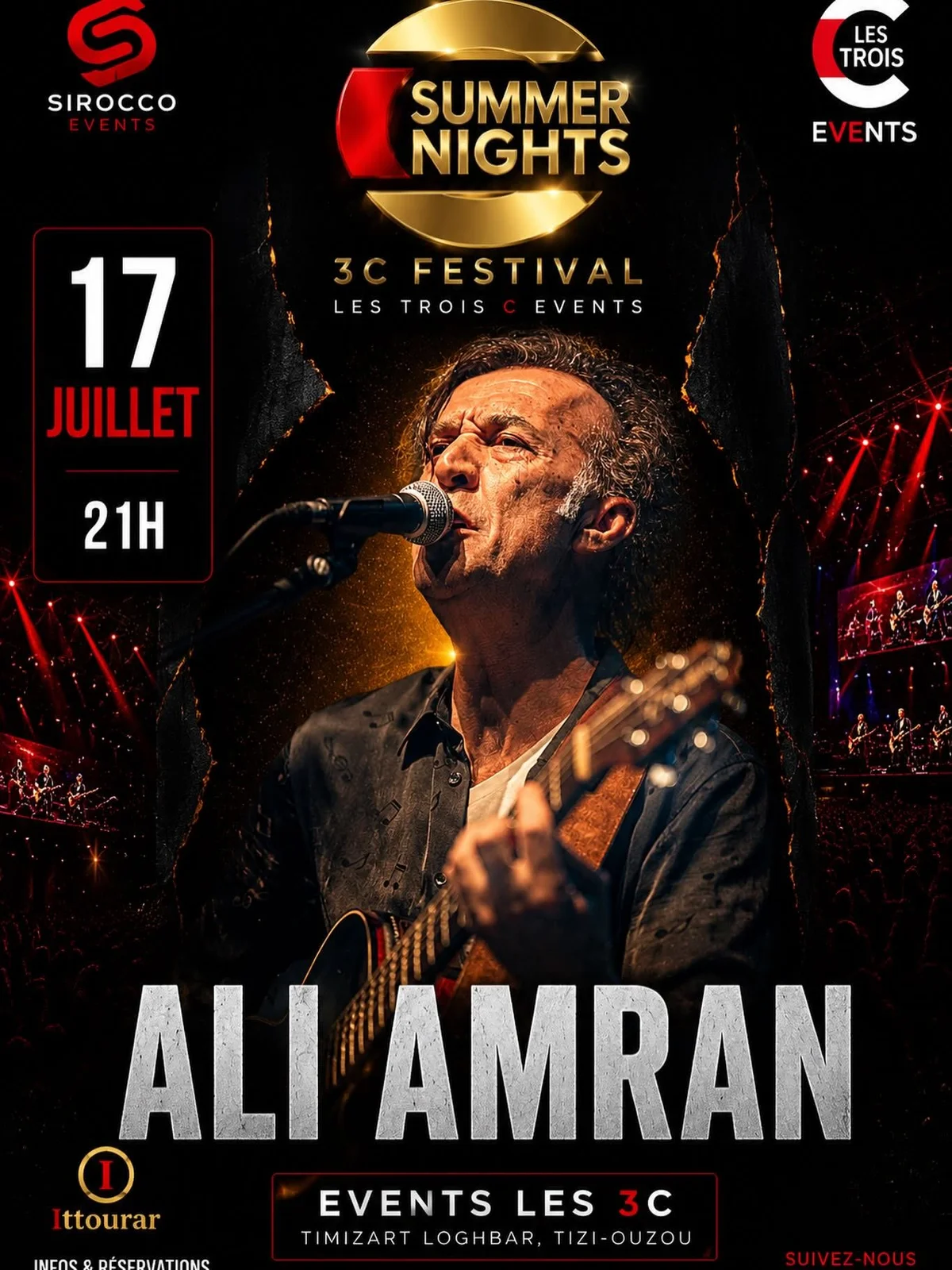Affiche Ali Amran en concert — 3C Festival Summer Nights, Timizart Loghbar, Tizi-Ouzou
