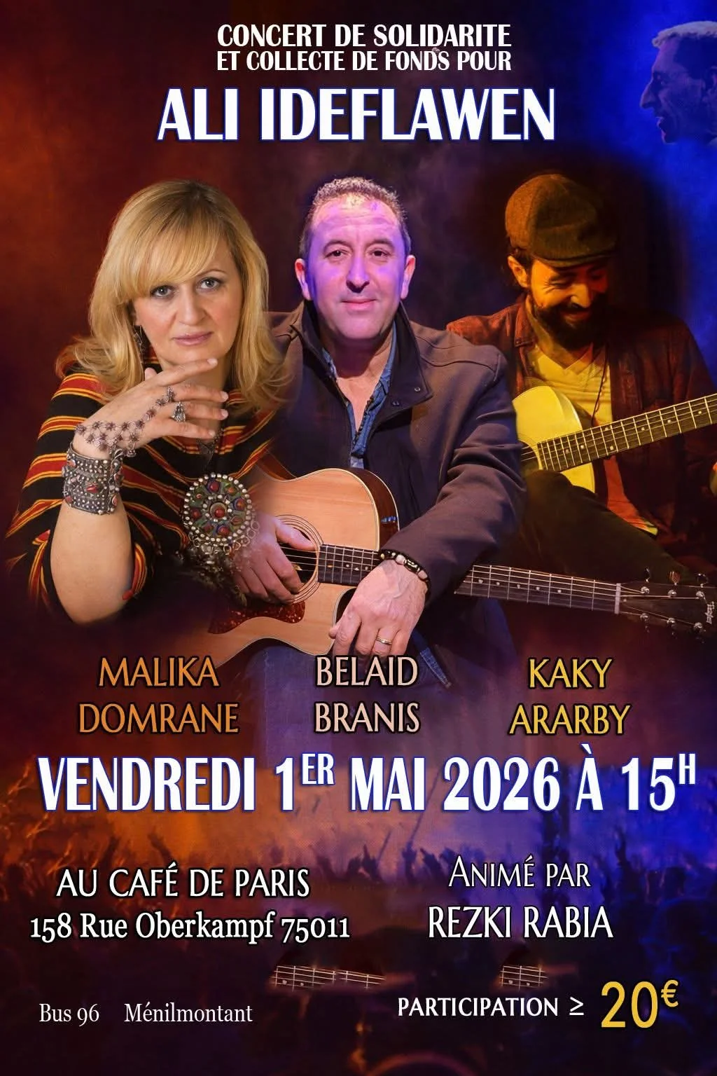 Affiche Ali Ideflawen au Café de Paris