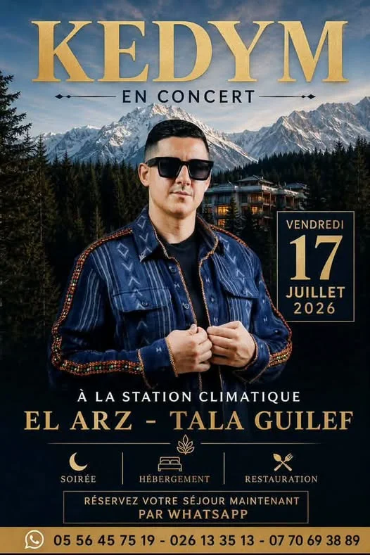 Affiche Kedym en concert — Station Climatique El Arz, Tala Guilef