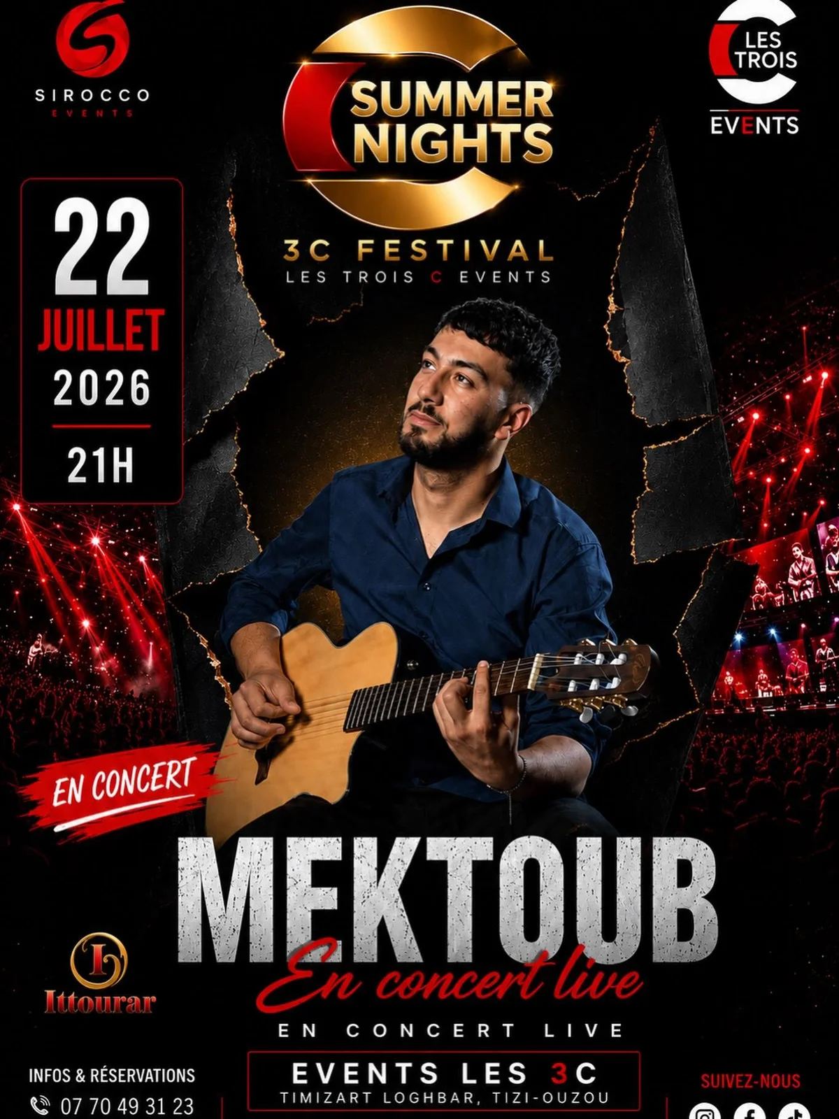Affiche Mektoub en concert — 3C Festival Summer Nights, Timizart Loghbar, Tizi-Ouzou