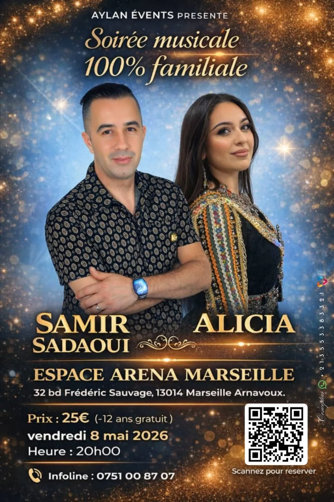 Affiche Samir Sadaoui et Alicia à l'Espace Arena Marseille