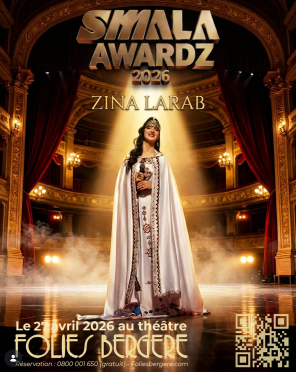 Affiche Smala AwarDz 2026 avec Zina Larab au Théâtre Folies Bergère